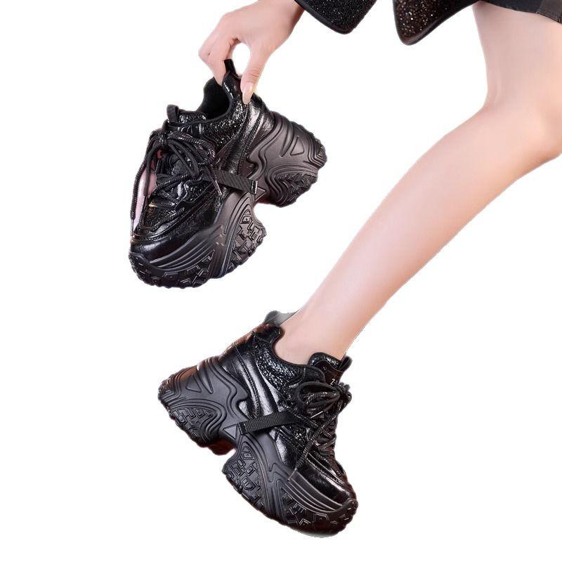 Small man thick sole inner height increase 8cm dad shoes women's casual sports shoes
