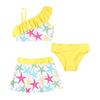 Kids Girls Tankini Set 3 Piece Floral Print Tank Vest Tops with Bikini Briefs and Skirts Summer Swimwear Swimsuits