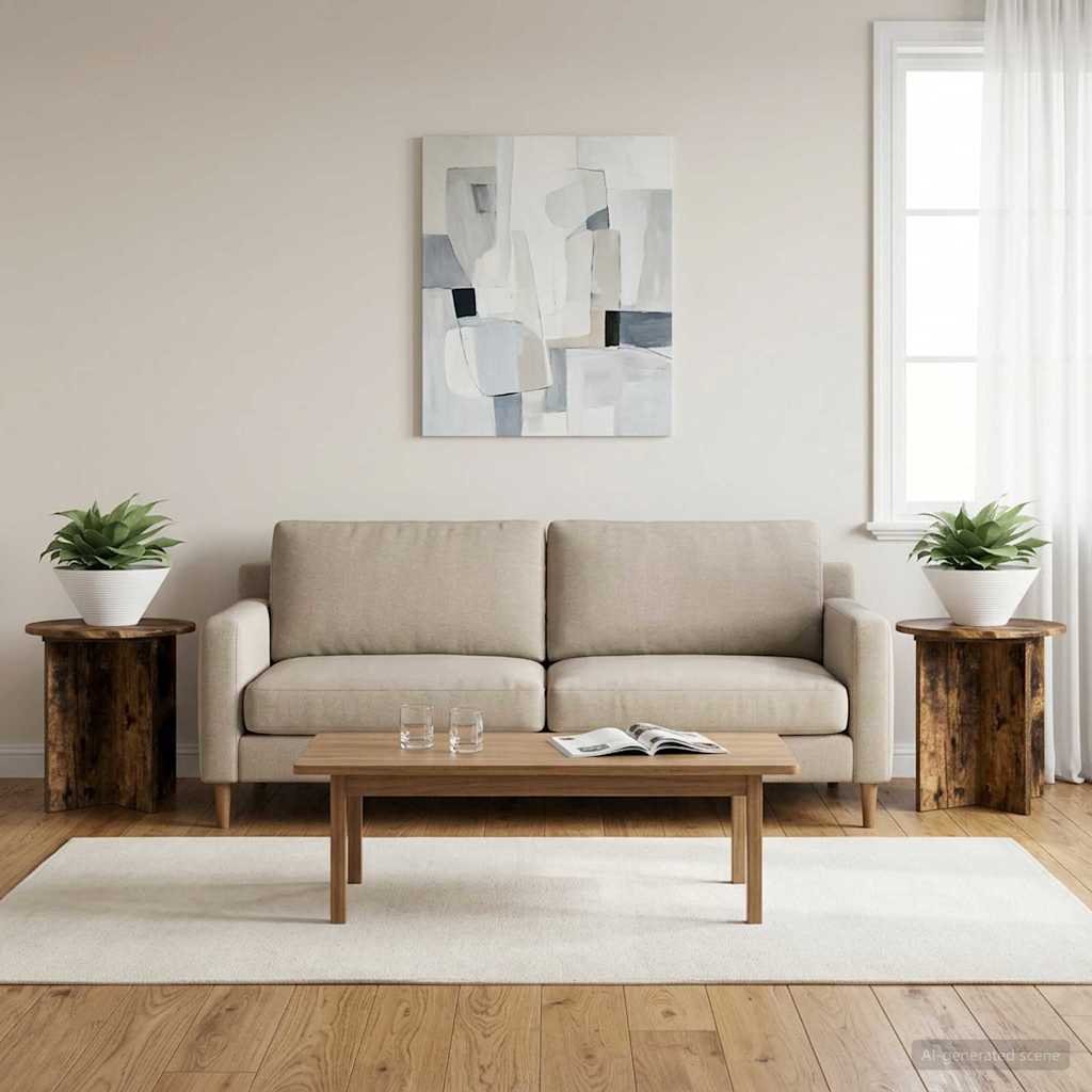 Plant Stand 2 pcs Smoked Oak 40 x 40 x 40 cm