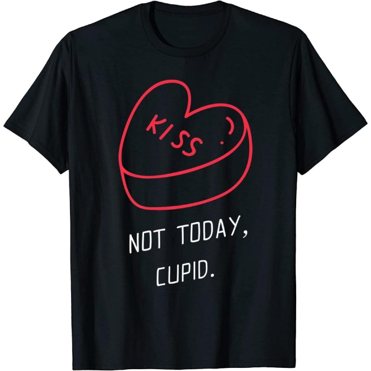Anti-Valentine s Day Heart Not Today Cupid Kiss T-Shirt for Men Women Black XXXXXL разноцветный