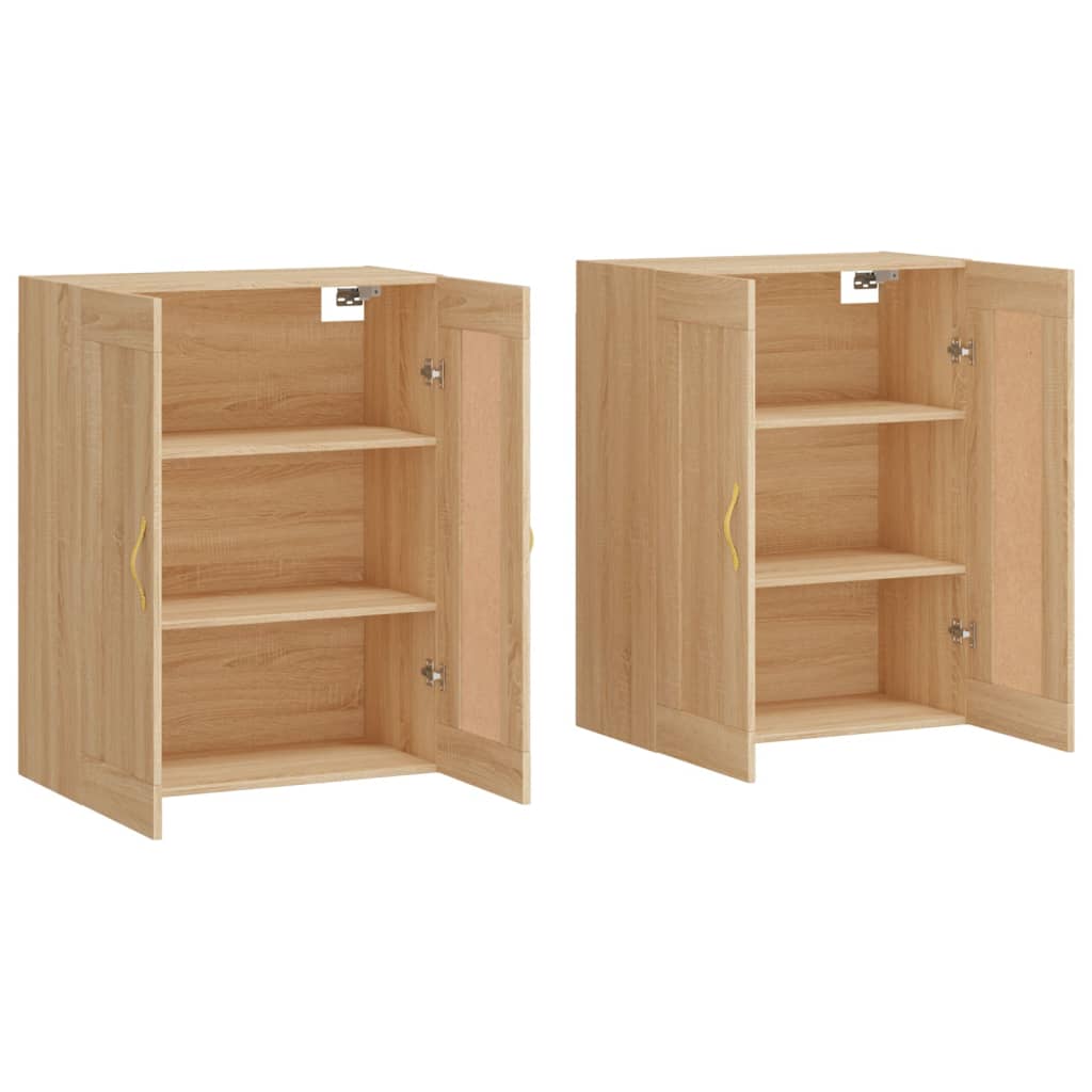 Wall Cabinets 2 pcs Sonoma Oak Wood Based Material