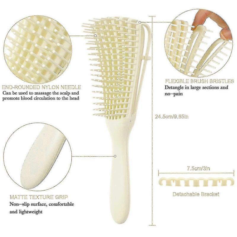 2 Pieces Detangling Brush For Afro America/ African Hair Textured 3...