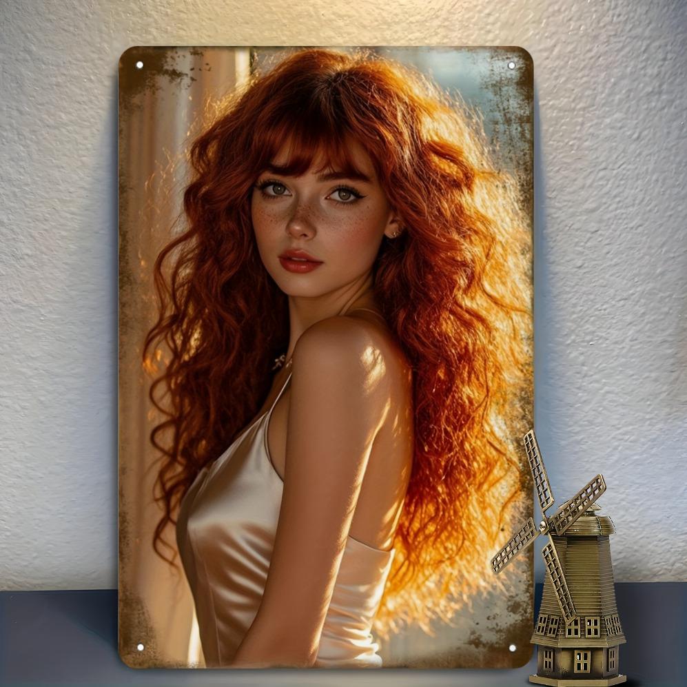 Blechschild 2D Retro Schönheit Metallplakette 20x30cm Wanddekoration für Schlafzimmer Bar Club