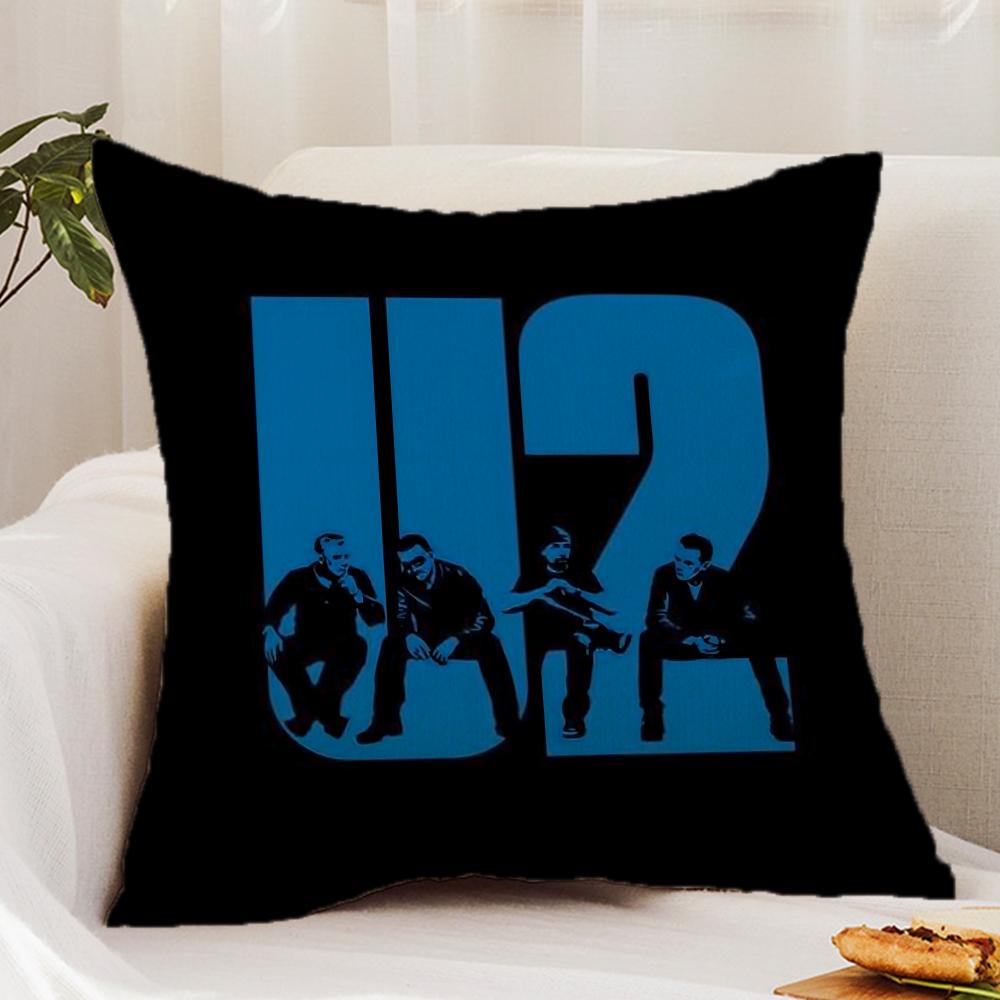 Rock Band U-U2 Cushion Cover Premium Comfort Reversible Pillow Cover - Dual - Use Design for Home & Car