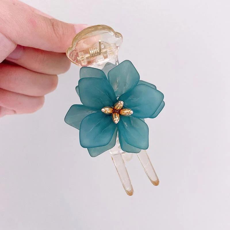 

Элегантные заколки-краб с цветочным бантом, пружинные заколки-бабочки, аксессуары для волос для женщин и девочек, укладка в виде фрикадельки зелёный