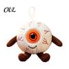 Portable Plush Toy Halloween Eyeball Keychain, Funny Scary Eye Stuffed Pendant Window Hanging Decoration for Backpack, Spooky Mini Doll Bag