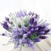1 Pcs Artificial Lavender Flowers Leaves Bouquet Home Wedding Garden Decor Flowers