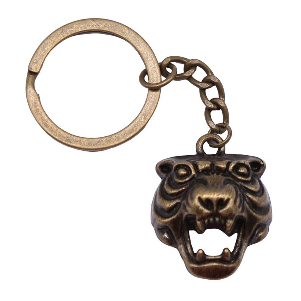 Bear Charm Tiger Keychain Wild Animal Pendants Key Ring 28mm