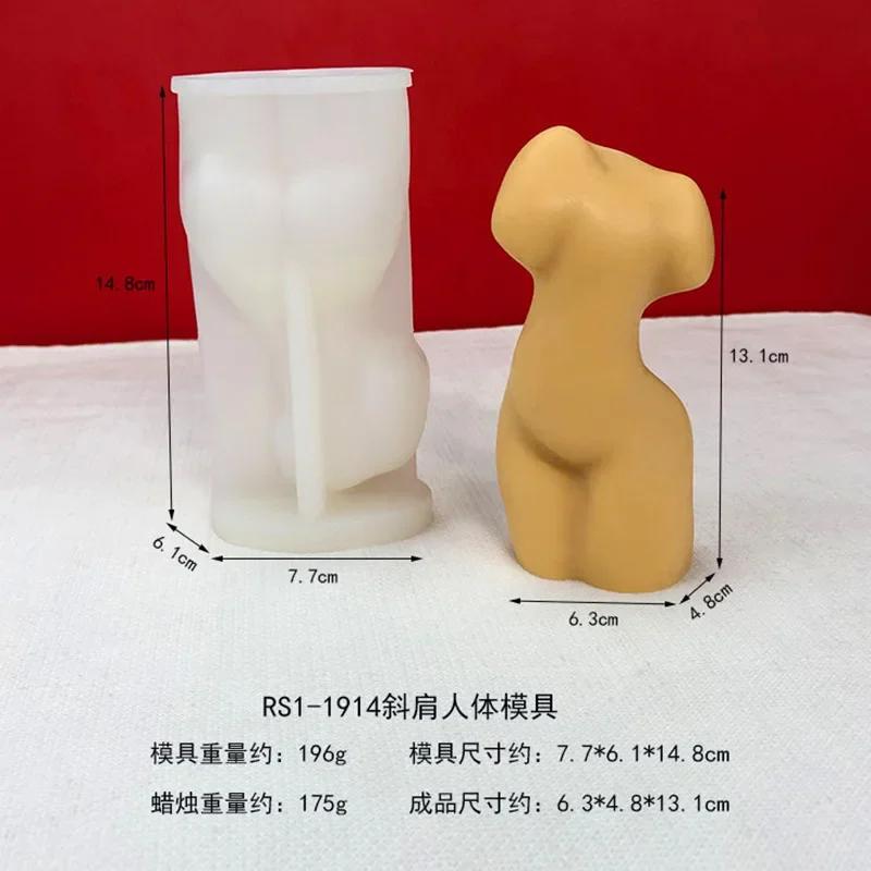 2024 Molde de Silicona para Vela de Mujer de Medio Cuerpo DIY Simple Abstracto Ornamento de Arte de Cuerpo Humano Molde de Silicona de Resina Molde de Yeso Molde para Jabón