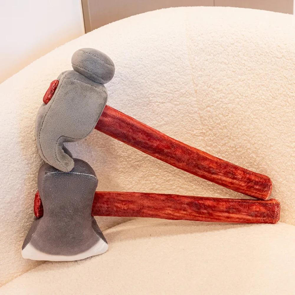 40 Cm Lifelike Funny Claw Hammer Axe Plush Toy Simulation Stuffed Tool Soft Doll Kids Toy Birthday Gift
