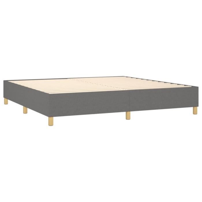 3142682 vidaXL Divan Bed with Mattress Dark Grey 200x200cm Fabric