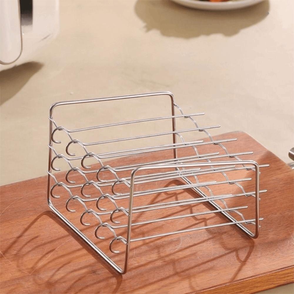 Stainless Steel Air Fryer Grill Vertical Skewer Three Layer Air Fryer Cooking Rack  Kebab