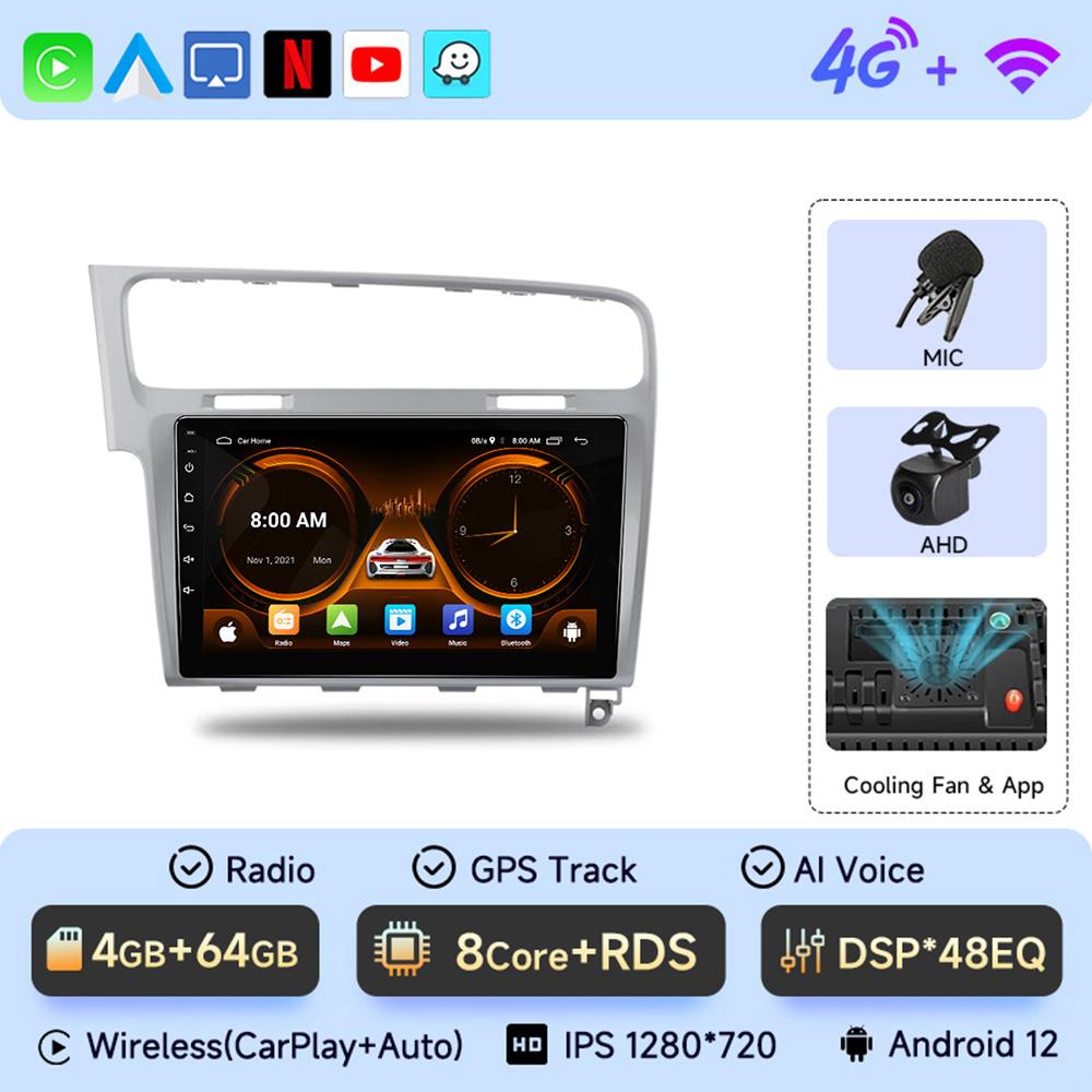 Radio auto Android 2Din JIUYIN pentru VW Volkswagen Golf 7 2013-2017 Multimedia Wireless Carplay Auto Unitate principală Stereo Navigație
