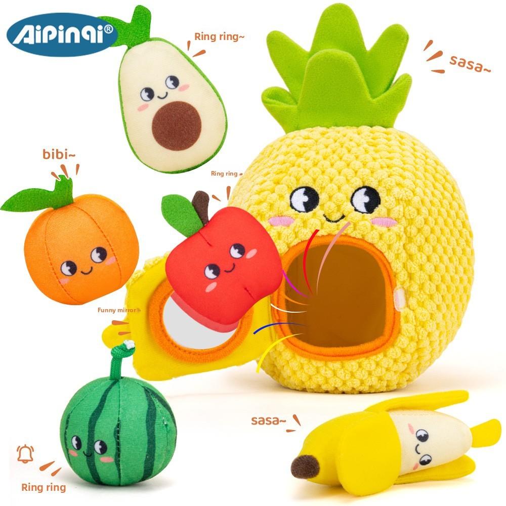Frucht-Plüschtier-Set für die Früherziehung und sensorische Entwicklung für Babys