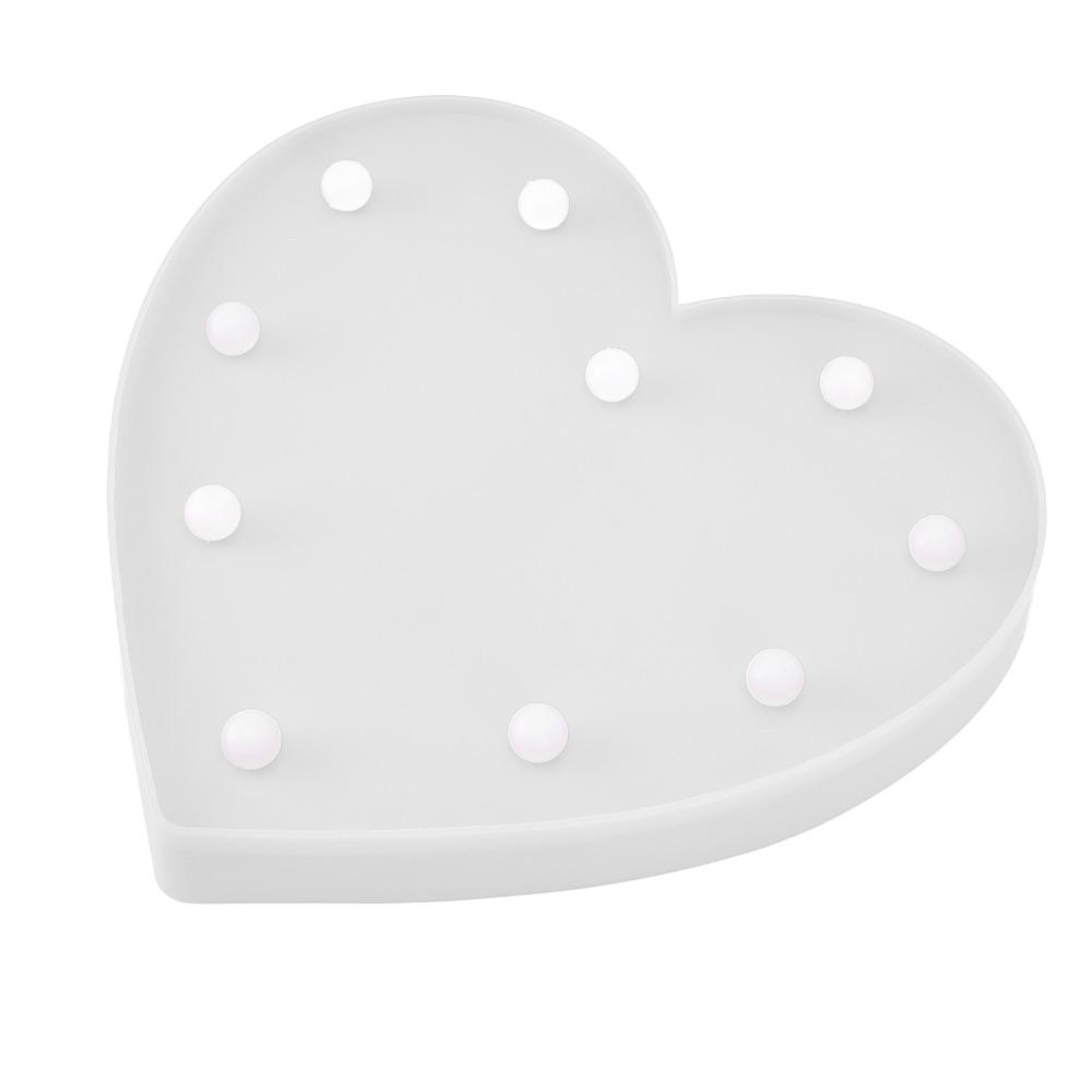 Heart Shaped Night Light 10 LEDs Wall Decor Light Romantic LED Lamp  Bedroom