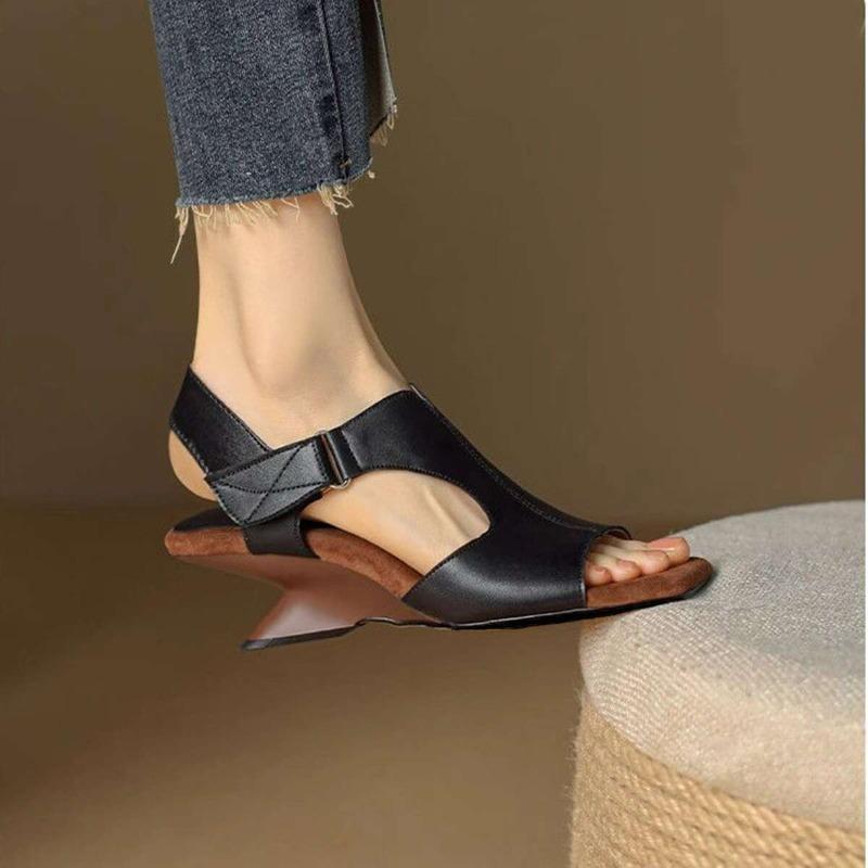 New Roman Style Retro Square Toe Open-toe Sandals Women's High-end Sense Versatile Special-heeled High-heeled Shoes