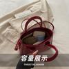 Simple Pu Leather Shoulder Bags for Women Solid Color Vintage Ladies Crossbody Bag Versatile Female Handbags Small Tote Purse