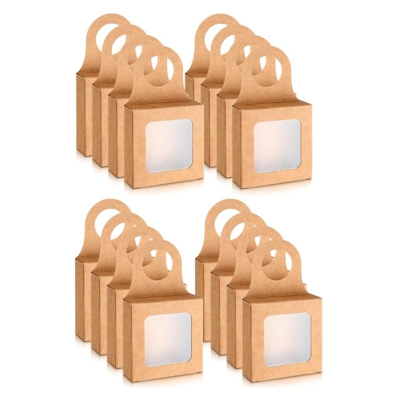 

Sturdy Kraft Paper Gift Packaging Box Versatile Kraft Paper Gift Box Sturdy Candy Biscuits Bag with Peek Wind