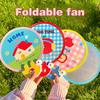Cartoon Cute Folding Group Fan Outdoor Photography Reflective Plate Mini Round Convenient Pocket Fan Portable Folding Fan
