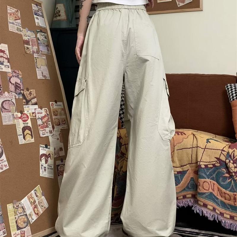 Fashion Casual Streetwear Woman Cargo Pants Wide Leg Pants Women High Waist Plus Size Y2K Trendy Loose Straight Office Lady Trousers
