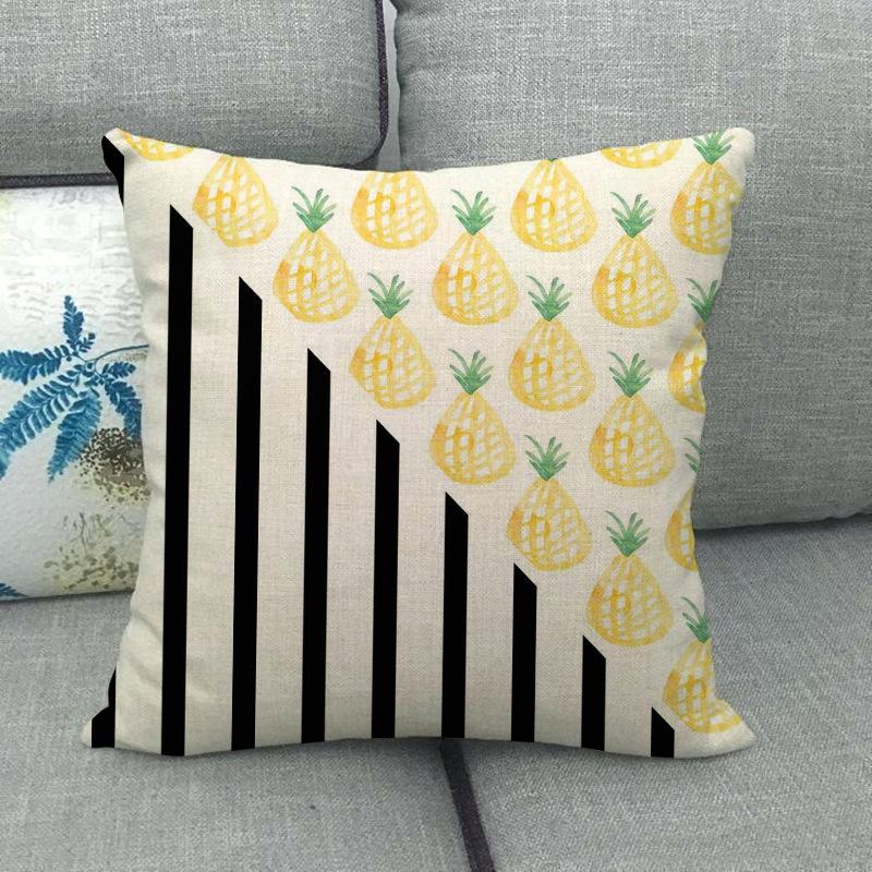Nordic Geometric Pattern Digital Printing Short Plush Pillow Covers Decorative For Car Sofa Office Cushion Cover Home Goods