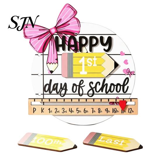 Educational Writing Board for Children First Day of School Chalkboard Sign, Reusable Wooden Milestone Board, Preschool Sign Back to