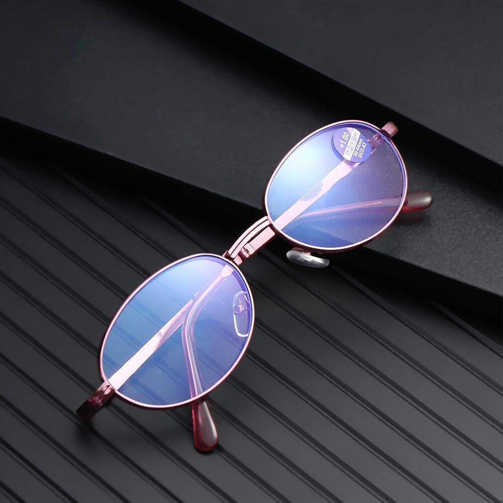 Foldable Reading Glasses Women Bifocal Far and Near Portable Prescription Spectacles with Diopter +1.0 +1.5 +2.0 +2.5 To +4.0