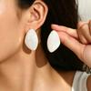 Geometric Oil Drop Design Metal Three-dimensional Earrings Versatile High-end and Elegant Earrings for Women