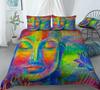 3D Buddha Bedding Set Exotic Quilt Cover Pillow Case 2/3 Pieces EU220 * 240 Extra Large Size Soft Zippered Bedroom Decoration