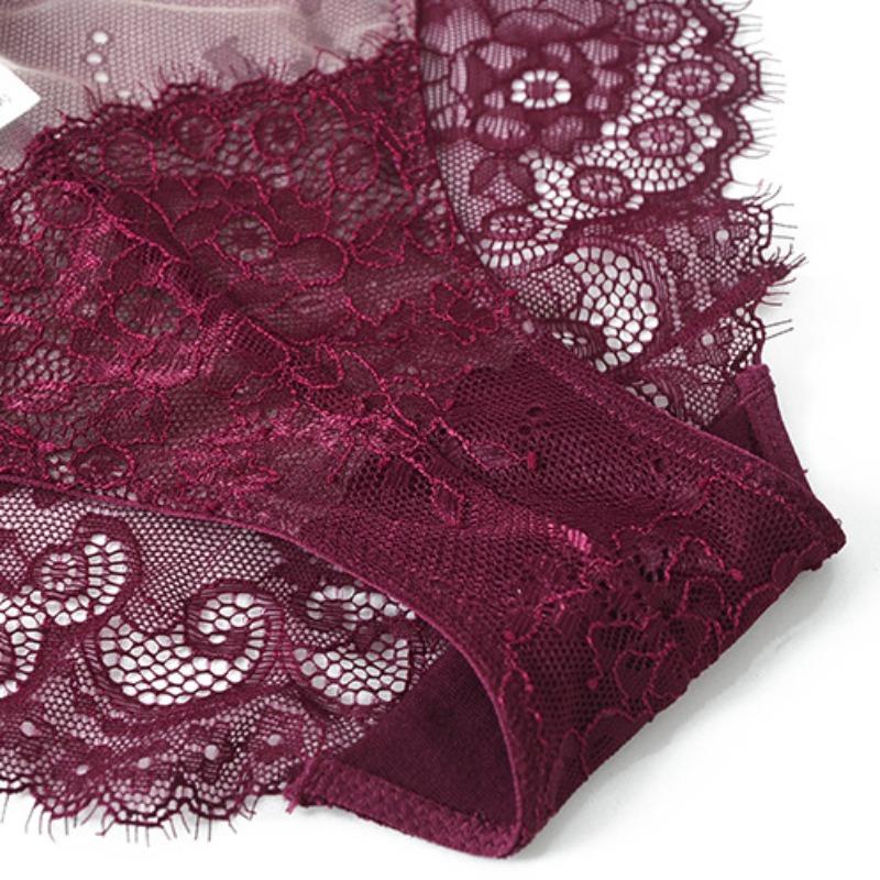 Set reggiseno a triangolo sexy in pizzo patchwork in rete leggermente foderato reggiseno senza fili per seni piccoli set slip intimo donna lingerie