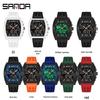 Montre Sanda Double Affichage Lumineuse Étanche pour Étudiant d'Extérieur avec Chronomètre, Alarme et Compte à Rebours