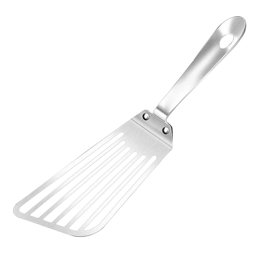 Fish Frying Spatula In Stainless Steel Oil Filtering Design for Cooking Meat and Fish Soft Grip Handle for Easy Use