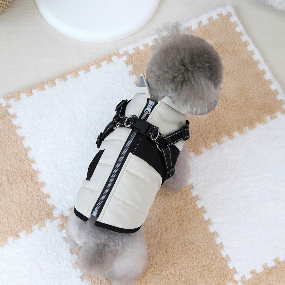 Zipper Reflective Dog Coat Waterproof Pet Down Coat Windproof Puppy Clothes  Cold Weather