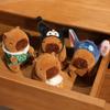 12cm Kawaii Anime Capybara Plushies With Pikachu Stitch Lucifer Cat Hat Doll Stuffed Animals Capybara Plushies Girl Toys