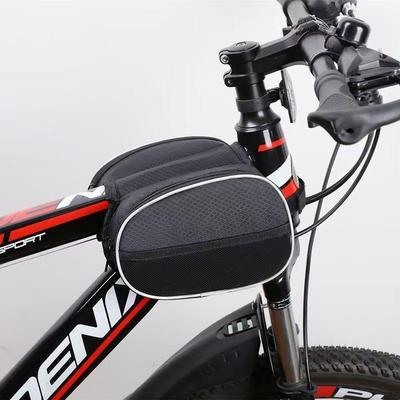Bicycle Front Beam Bag Durable Waterproof Bike Frame Storage Bag for Road Cycling Upper Tube Suitable for 6.7 Inch Phone Outdoor Commute