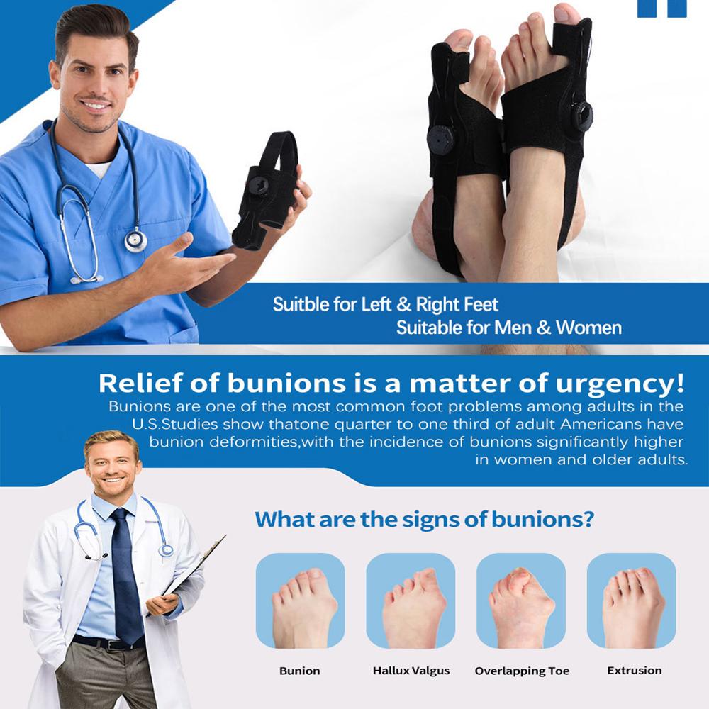 Bunion Corrector Unisex Foot Hallux Valgus Braces Rotatable Toe Separator Straightener Adjustable Pedicure Finger Toe Corrector