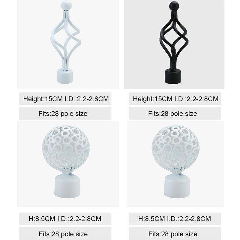 2 stk Utfylte Jern Gardinstang Endestykker Hetter Gardintilbehør Erstatning Romersk Gardinstang Hode Hjemmedekorasjon