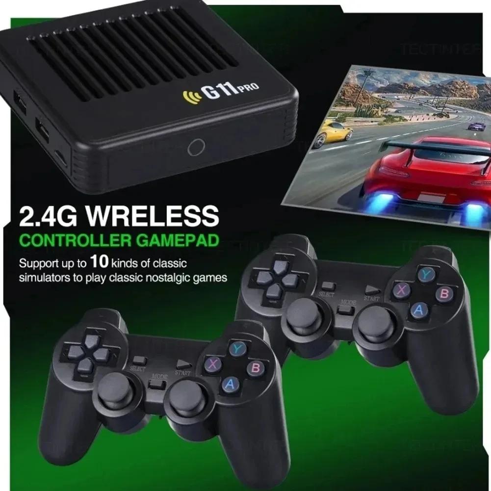 G11 Pro Spielebox Videospielkonsole 256 GB Eingebaut 60.000+ Retro-Spiele 2,4 GHz Kabelloses Gamepad 4 Stück 4K HD TV-Spiele-Stick Für PS1/GBA