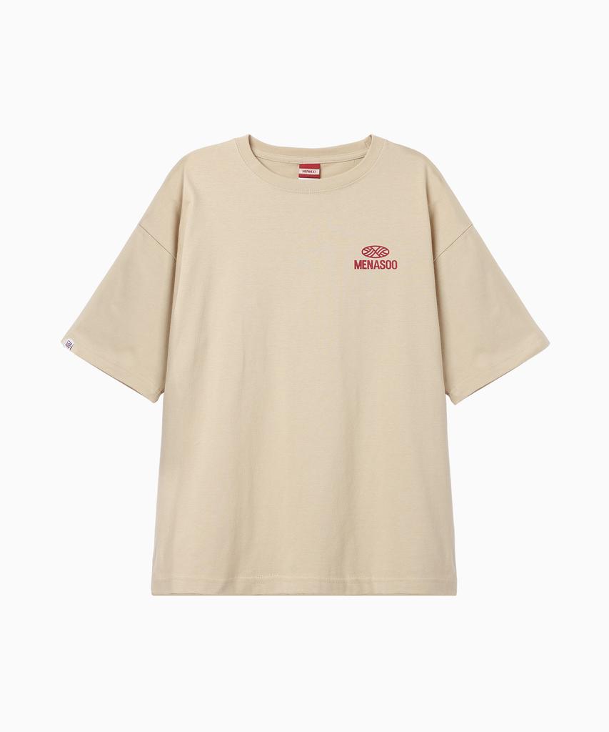 Minasu Wave Hearttrack Graphic T Shirt_Oatmeal