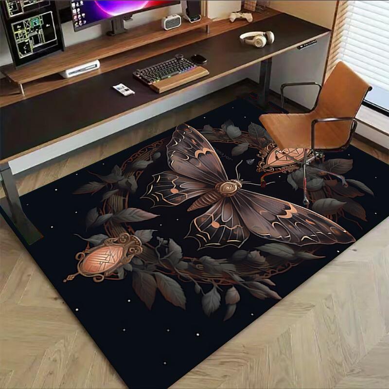 1pcButterflyArtworkCarpetAnti SlipPolyesterFloorMatforoffice,Bedroom
