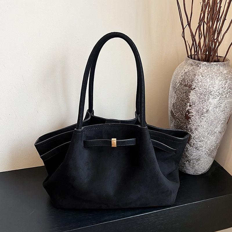 Ielgy Large Capacity Underarm Tote Bag Autumn Winter Commuter Lazy Style Frosted Vegetable Basket Shoulder Bag