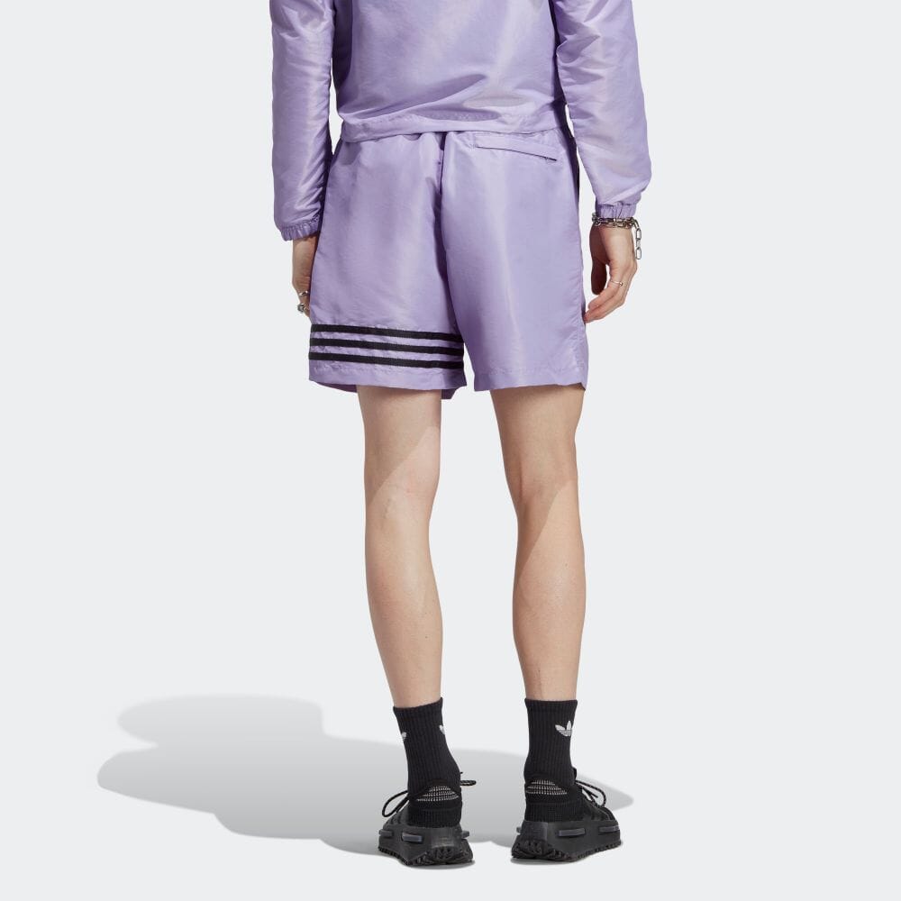 Adidas Originals Striped Logo Embroidered Drawstring Casual Shorts Men Shorts Lilac-Purple HR8690