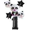 Xiaohongshu Panda Balloon Cute Panda 1-10 Birthday Party Decoration Arrangement Aluminum Film Balloon