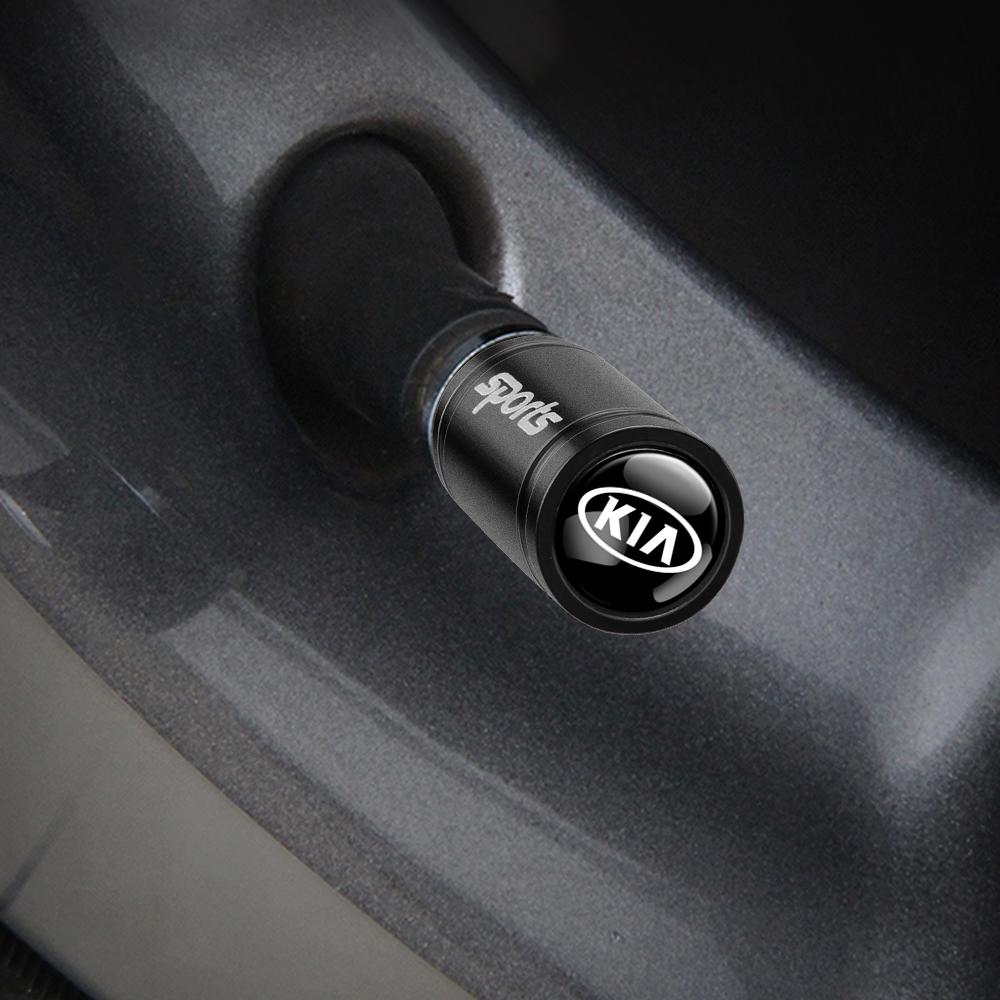 4PCS Metal Car Wheel Tire Valve Stem Covers Dustproof Cap For Kia Morning Picanto Rio Stonic Sportage Ceed Optima Forte Soren