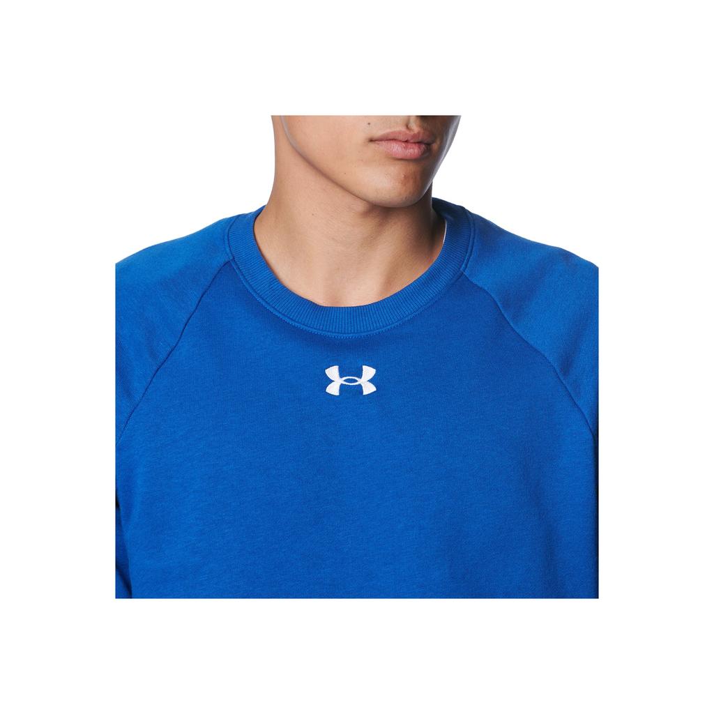 Under Armour Rival Fleece FW24 Loose Warm Crew Neck Long Sleeve Sweatshirt Men Sweatshirt Tech-Blue White 1379755-432
