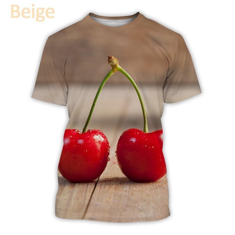 Fruit Cherry 3d Printed T-shirt Men Women Summer Short Sleeve T-Shirt Fashionable Comfortable Casual Breathable O-Neck T-Shirts