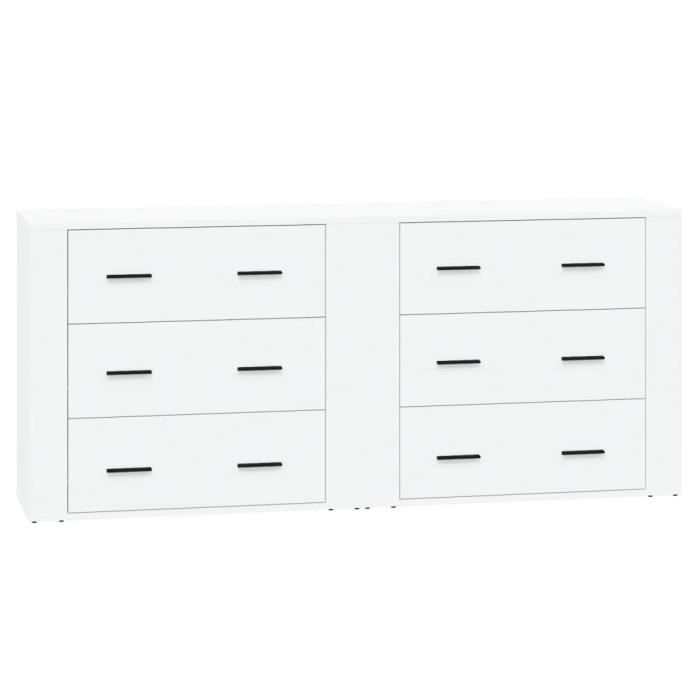 VidaXL Buffets 2 Pcs White Engineered Wood 3185407