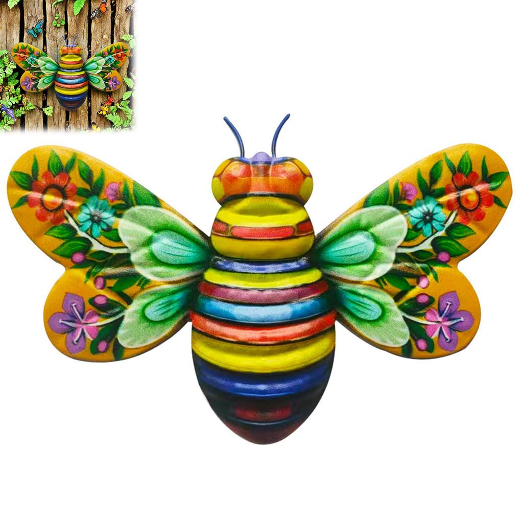 3D bee Hanging Decorations honeybee Sculpture Wall Accents Decoration Crafts Ornament for Courtyard Garden Kindergarten Lawn