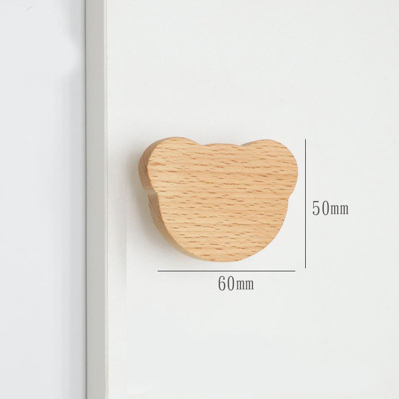 WV Wooden Door Handles Animal Wood Furniture Handles for Cabinets Dressers Drawers Door Knobs Kitchen Cupboard Wardrobe Pulls