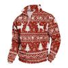Men's Sweatshirt with Stand Collar Christmas Print Pullover for Casual Wear